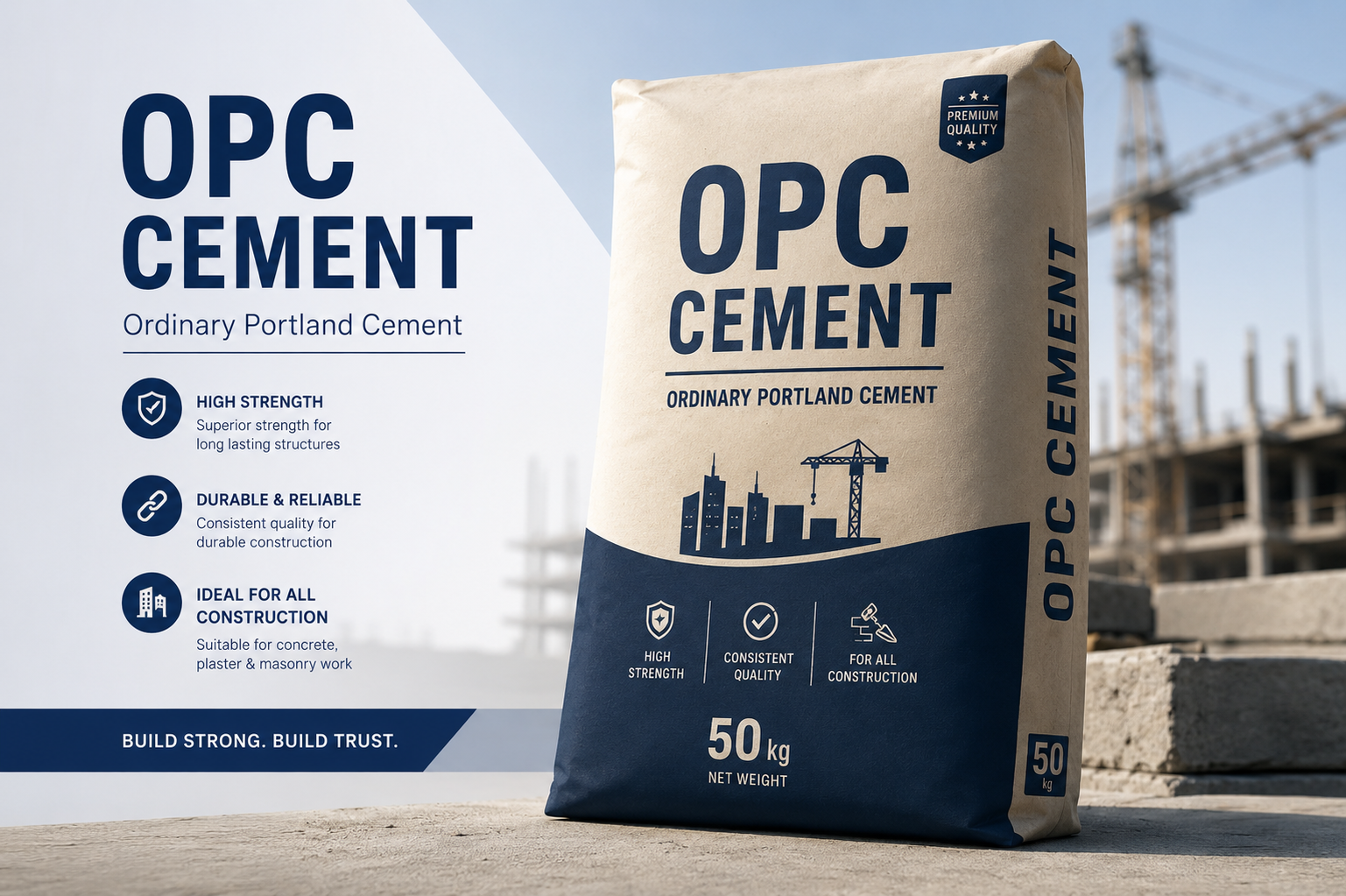OPC Cement 50kg Bag